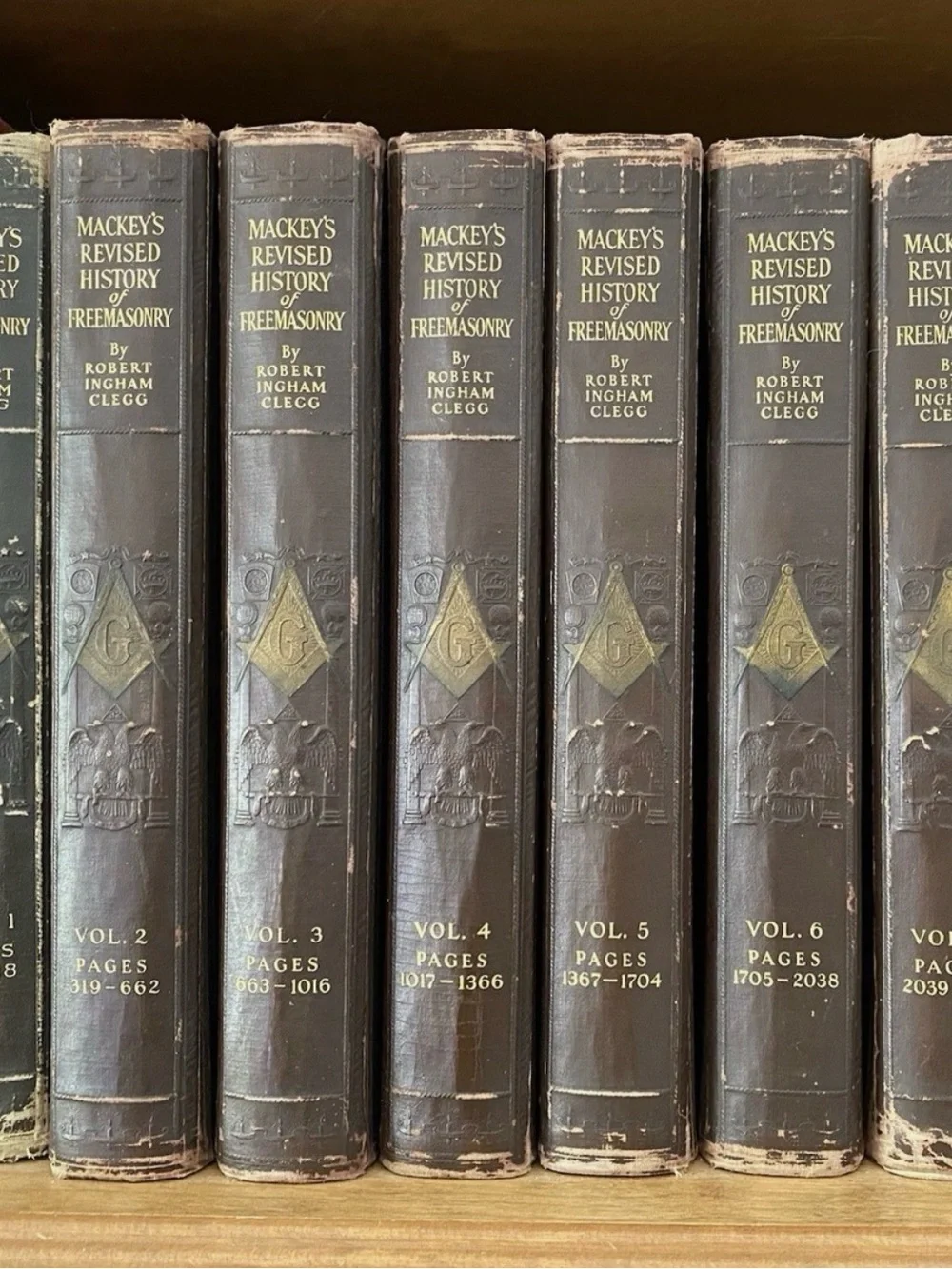 Mackey's Revised History of Freemasonry Hardcover Book Set - Brown